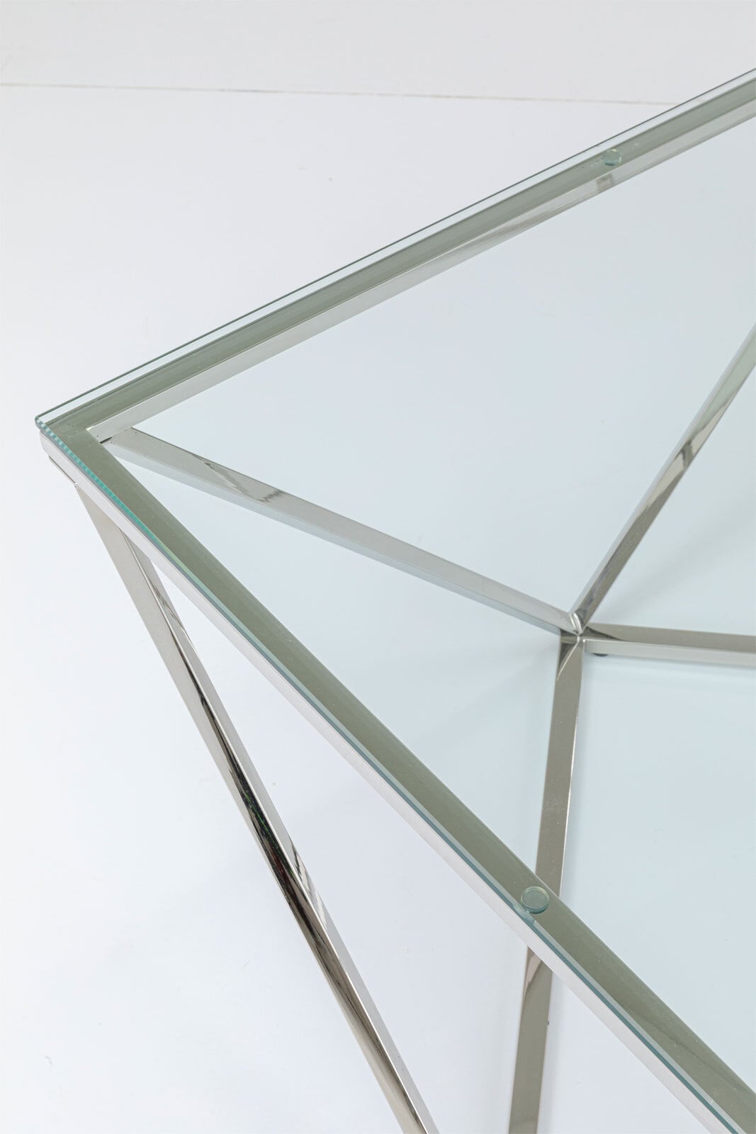KARE DESIGN Couchtisch CRISTALLO 45 x 80 cm Edelstahl/Glas weiß