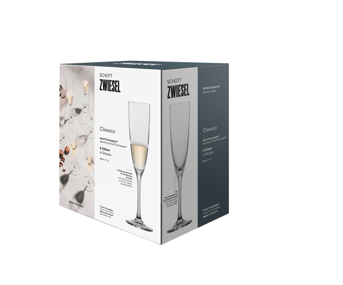 SCHOTT ZWIESEL Sekt-/ Champagnerglas CLASSICO 6er Set 210 ml