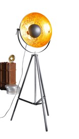 casaNOVA Retrofit Stehlampe FAME 1-flg schwarz/goldfarbig