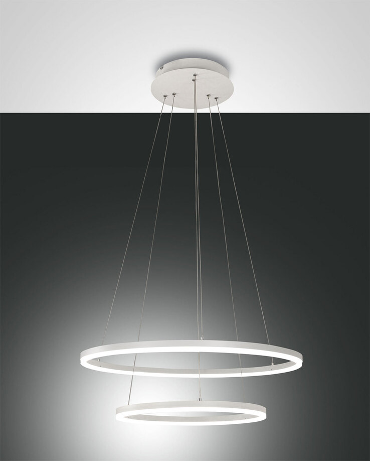 FABAS LUCE LED Pendelleuchte GIOTTO 2-flg weiß