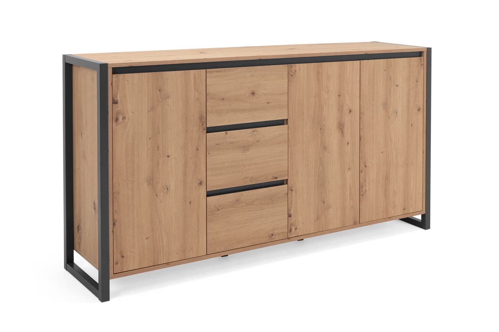 Sideboard DENVER 160 x 88 cm braun/ grau