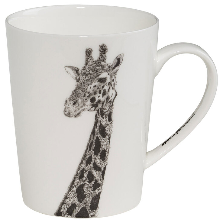 MAXWELL & WILLIAMS Henkelbecher AFRICAN GIRAFFE 450 ml Keramik weiß