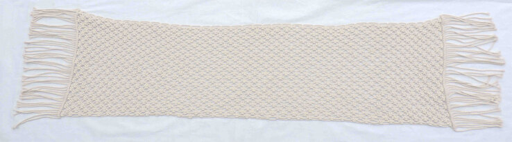 Tischläufer Macramé 140 cm weiß