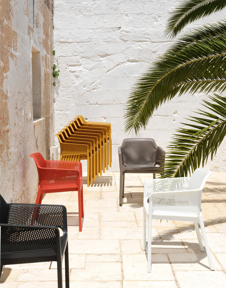 NARDI Stapelstuhl Garten NET AL 2er Set anthrazit