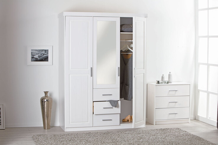 Drehtürenschrank THILO 140 x 190 cm weiß