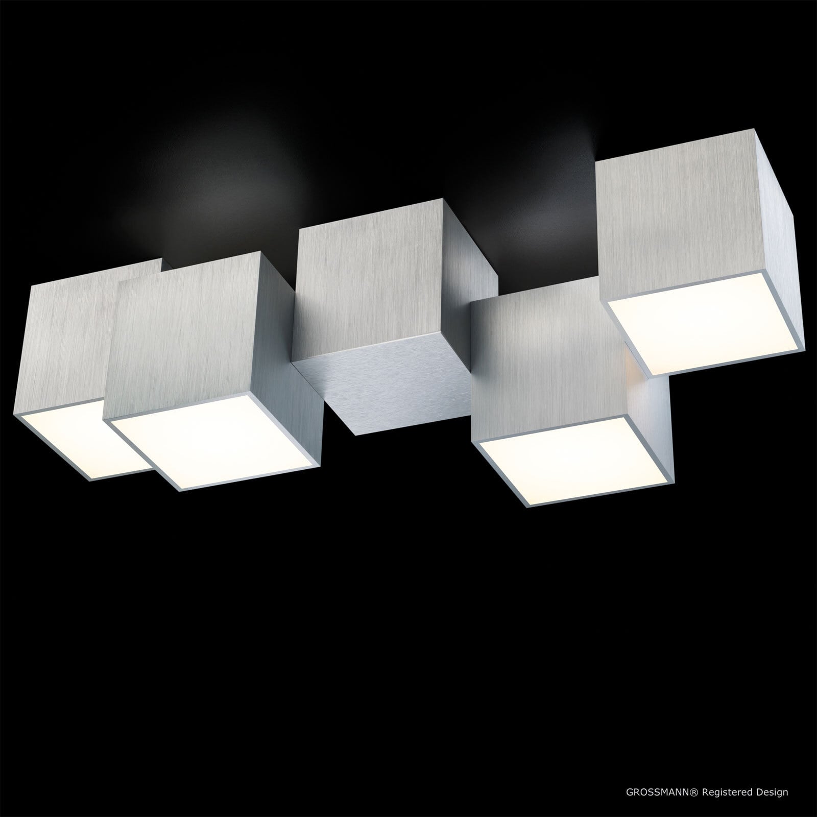 GROSSMANN LED Deckenlampe ROCKS 4-flg alufarbig