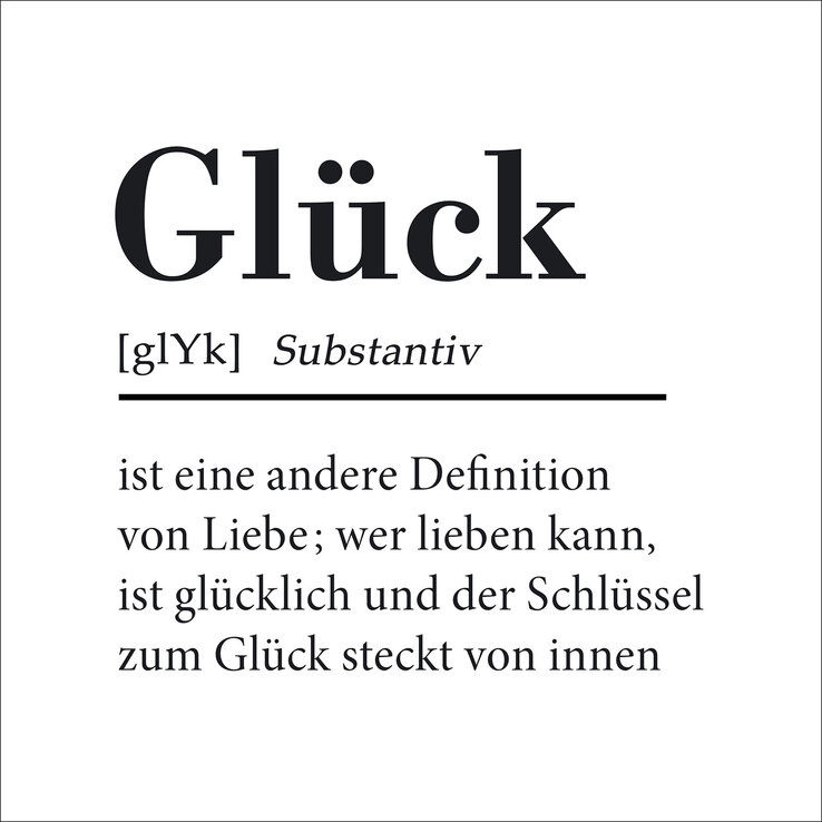 PRO ART Bild GLÜCK 30 x 30 cm schwarz/ weiß