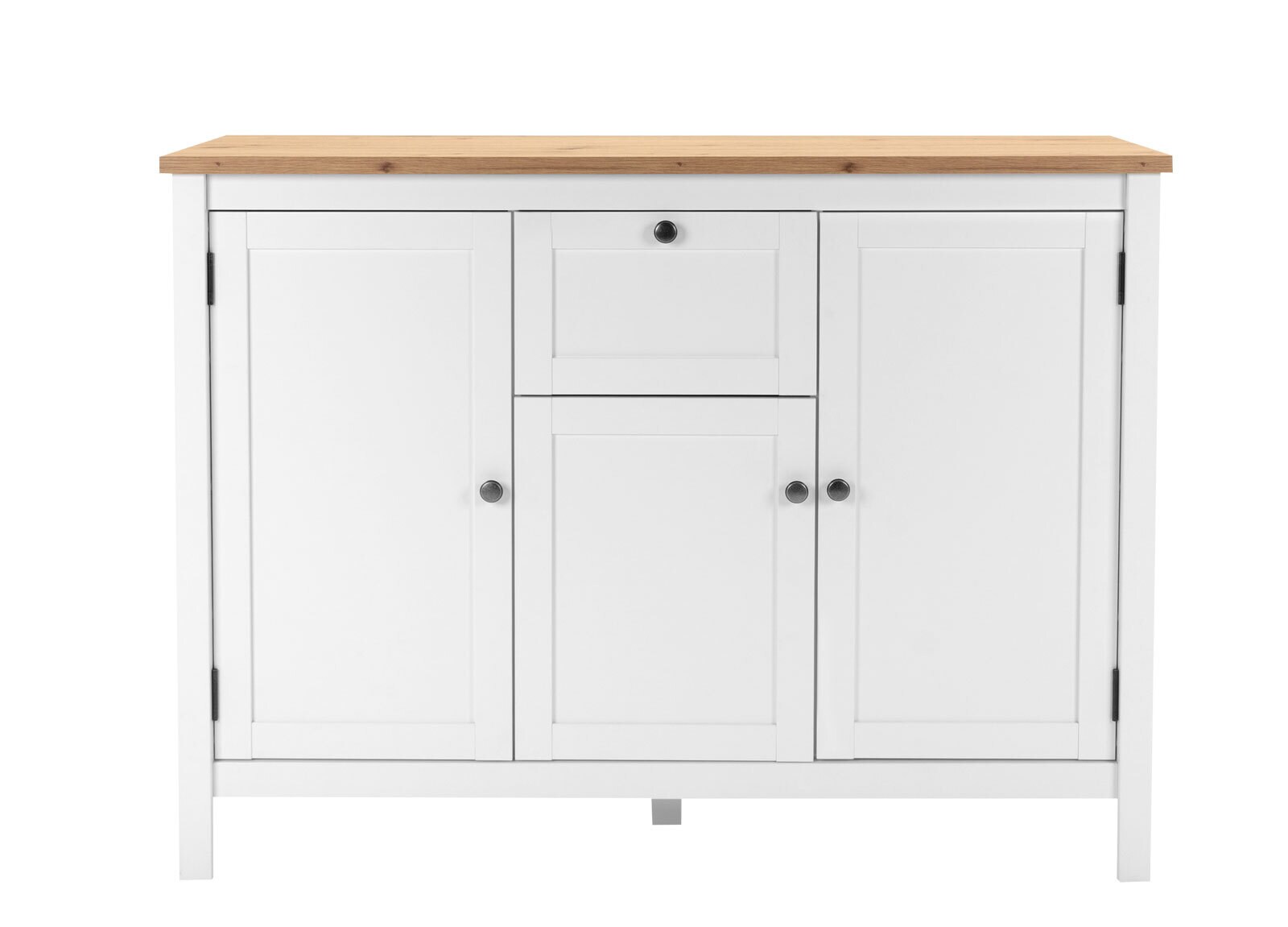 Sideboard BERGEN 120 x 90 cm weiß/Artisan Oak-Dekor