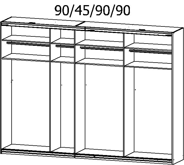 LIV'IN Kleiderschrank LAGOS 315 x 230 cm alpinaweiß