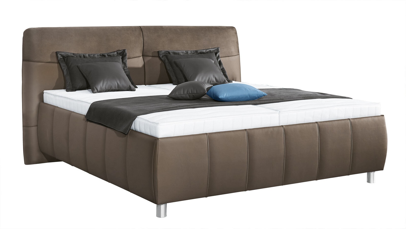 vito Bettgestell PALLAS 180 x 200 cm Lederlook braun 