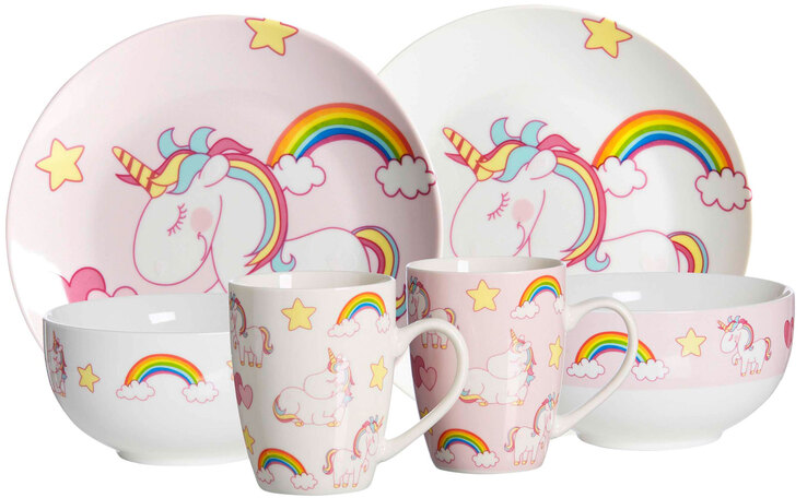 Ritzenhoff & Breker Kaffeebecher UNICORN 6er Set weiß/ rosa