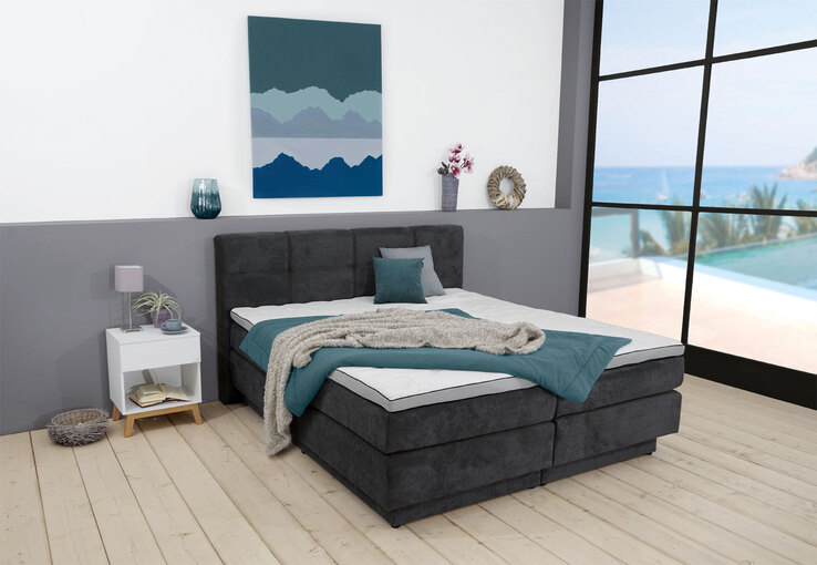 Boxspringbett PORTAGE 160 x 200 cm anthrazit