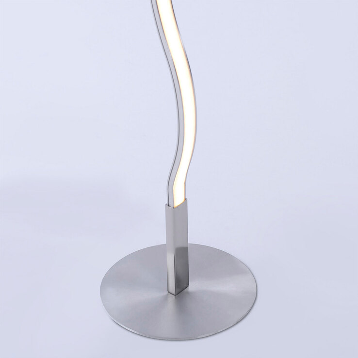 JUST LIGHT LED Stehlampe WAVE 120 cm stahlfarbig