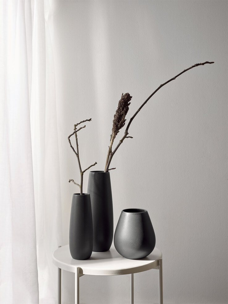ASA Vase EASE XL 32 cm black-iron Durchm. 8 cm