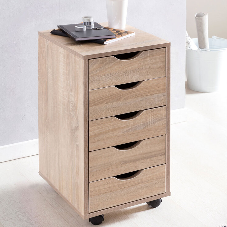 Rollcontainer 33 x 64 cm Sonoma Eiche
