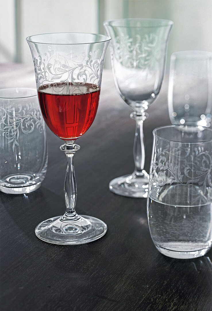 BOHEMIA SELECTION Rotweinglas ROMANCE 6er Set - je 350 ml