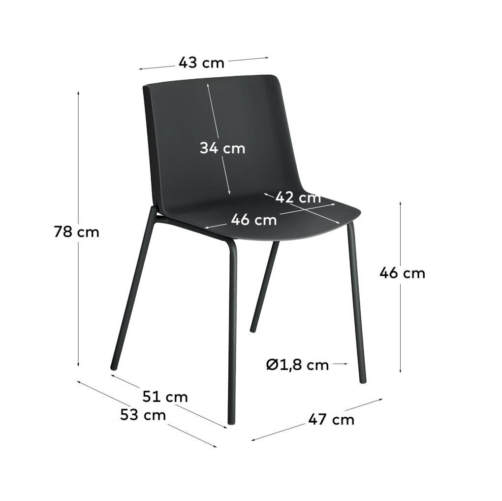 Kave Home Esszimmerstuhl HANNIA 4er Set schwarz