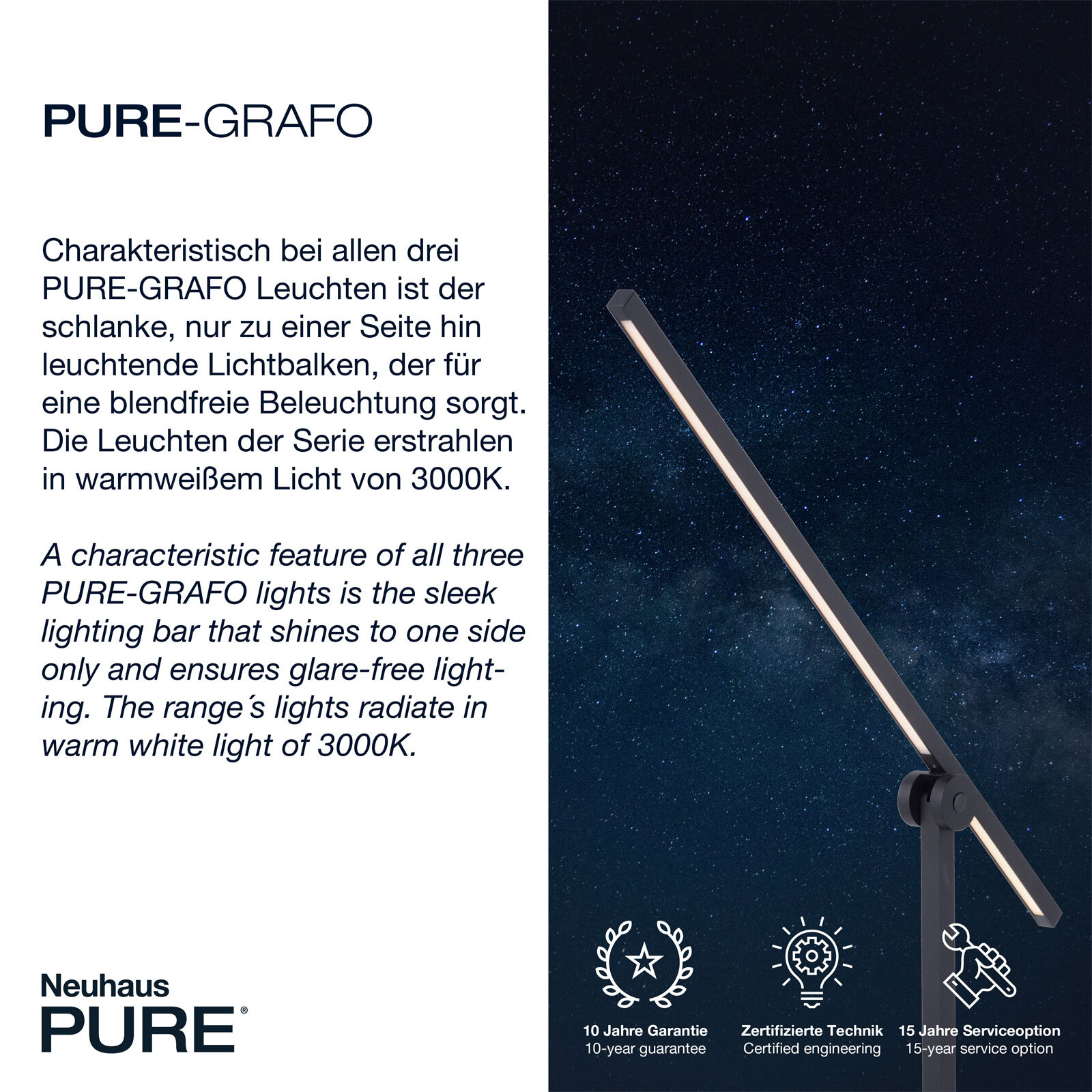 Paul Neuhaus LED Stehlampe PURE-GRAFO schwarz