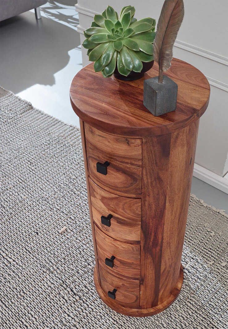 Sideboard rund 85 x 35 cm Sheesham Massivholz