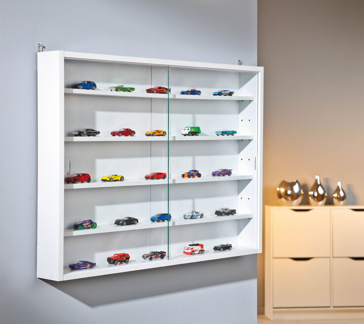 Sammlervitrine ADAM 80x60x9,5 cm Weiß