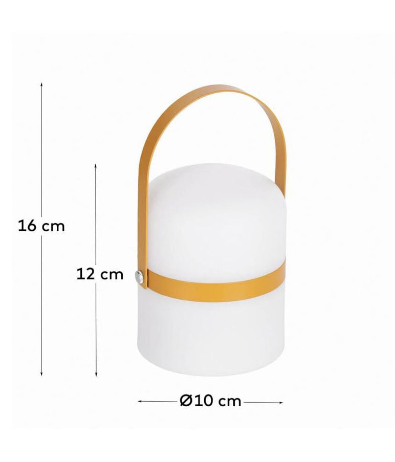 Kave Home Akku LED Tischlampe RIDLEY 16 cm senfgelb
