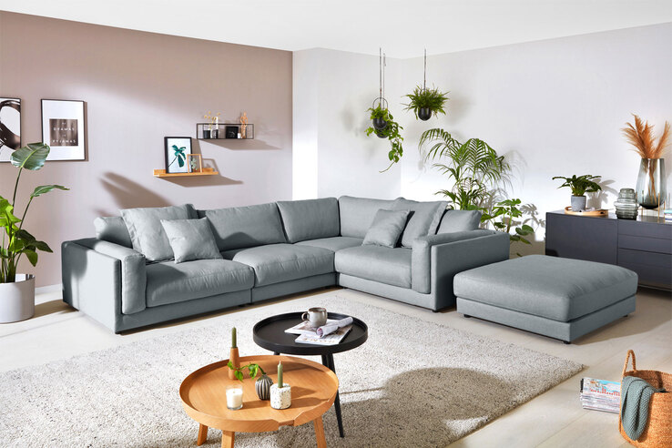 Ole Gunderson Ecksofa-Kombi LASSE II 345 x 252 cm grau