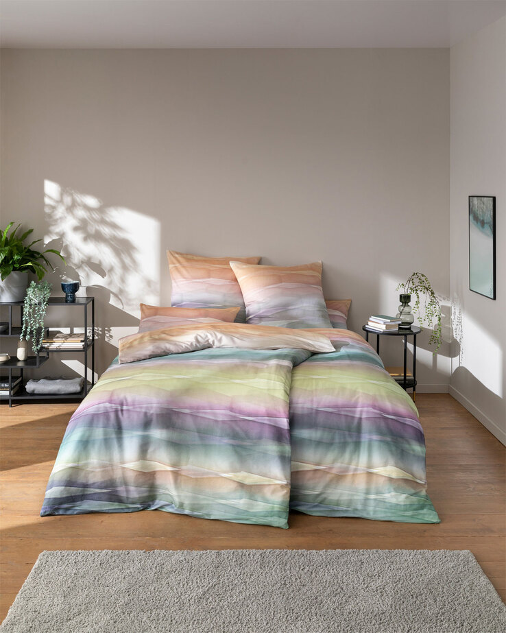 ESTELLA Mako-Satin-Bettwäsche DOMINO 135 x 200 cm mehrfarbig