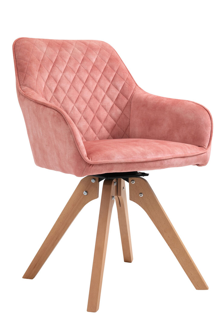 CASAVANTI Armlehnstuhl Samtvelours rosa/natur