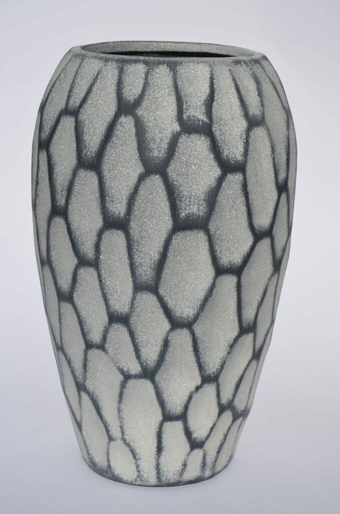 Vase 30 cm schiefergrau