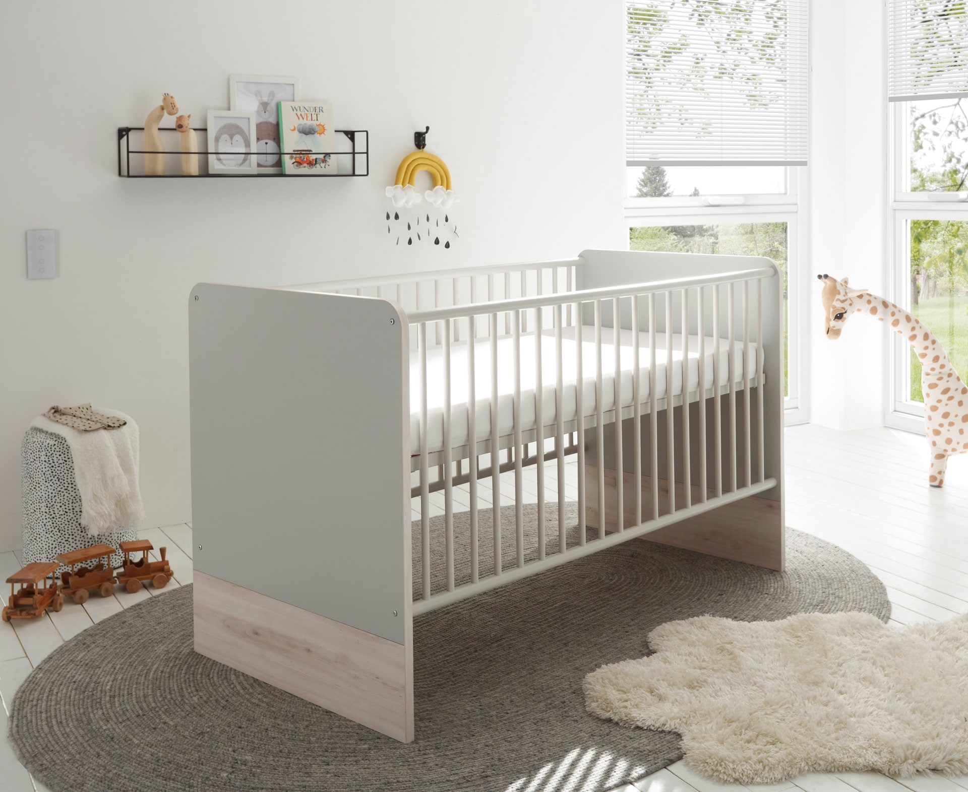 Babybett FIEN grau/ braun