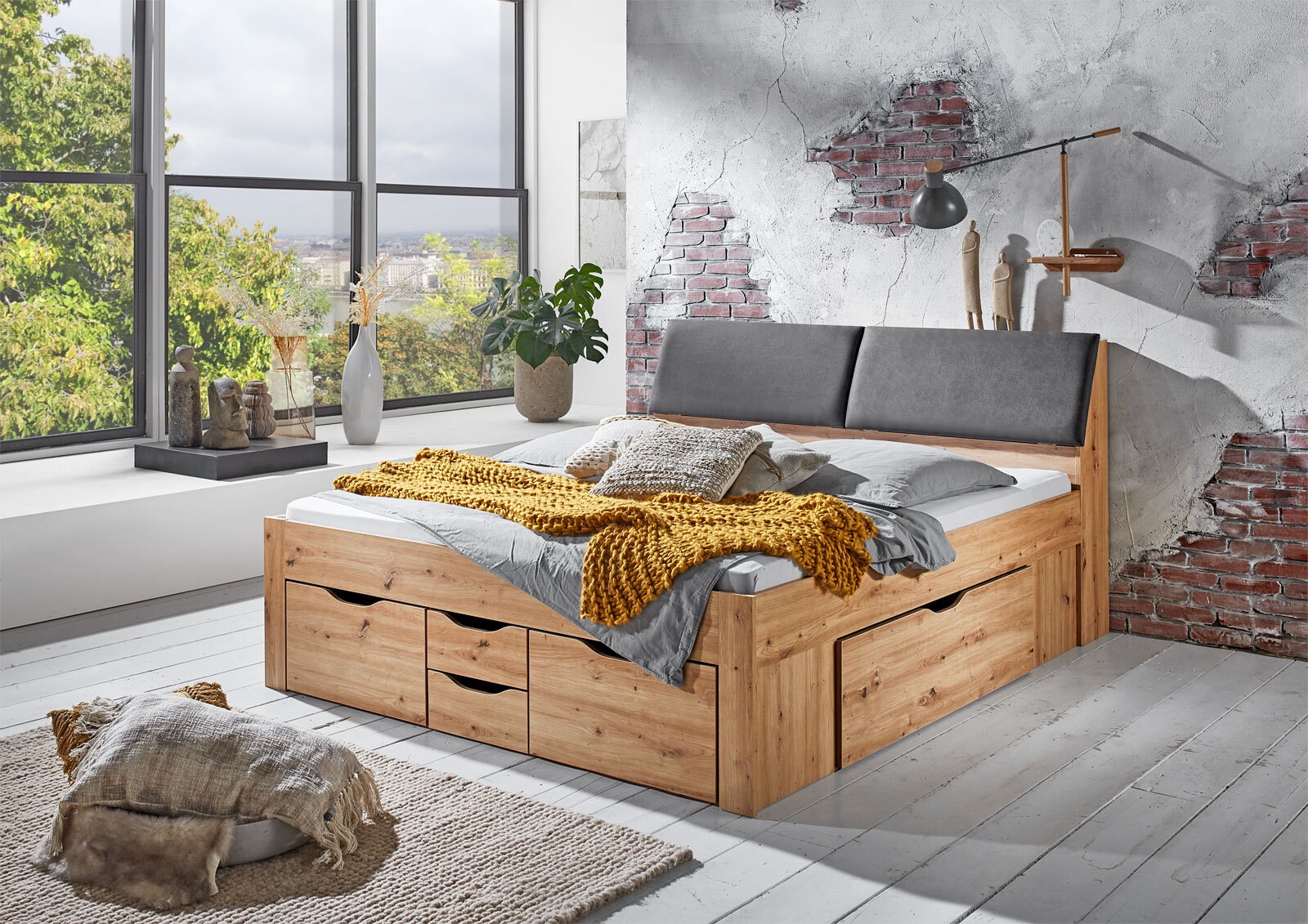 Stauraum-/Funktionsbett MAXI 180 x 200 cm braun