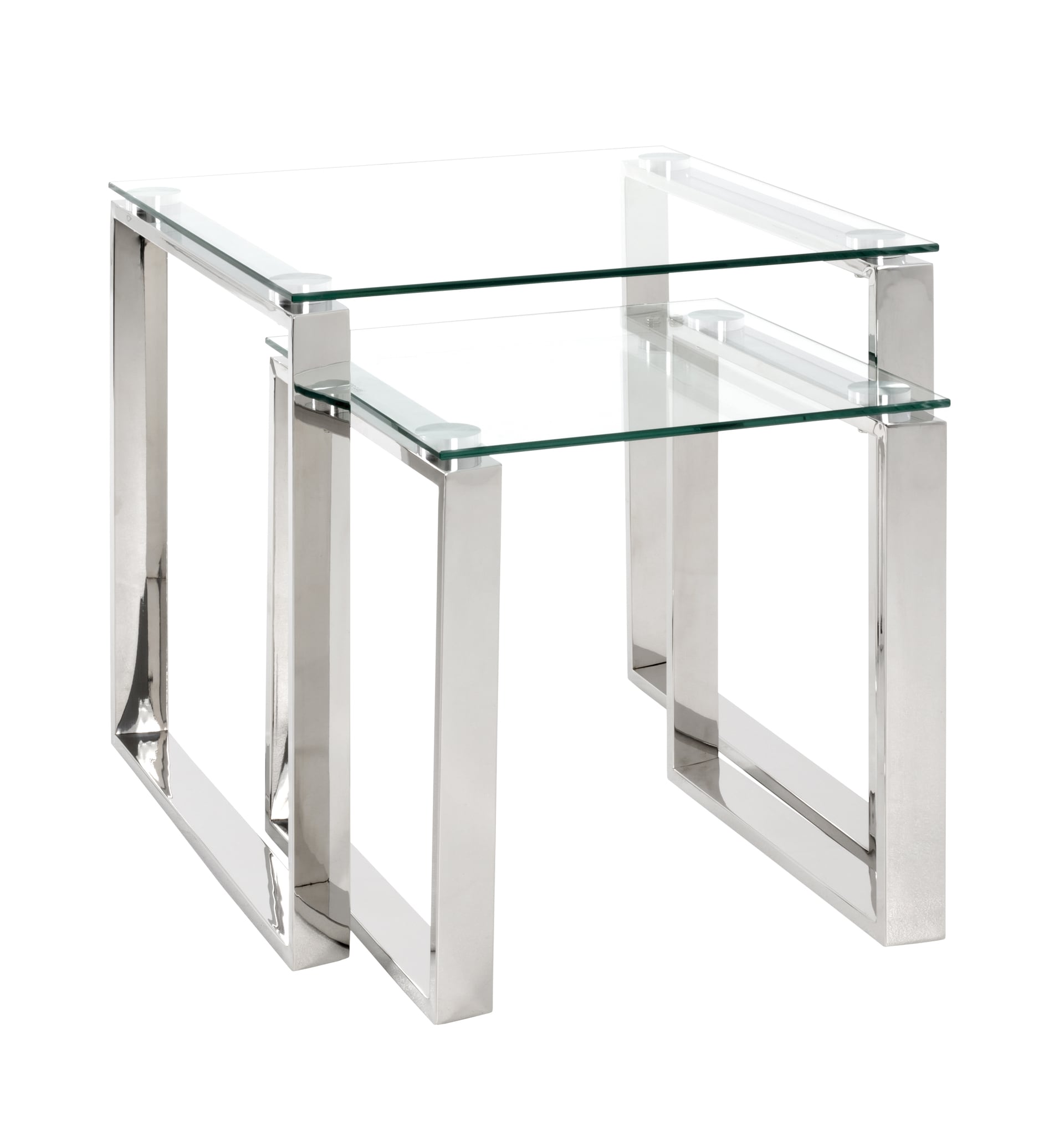 Beistelltisch 55 x 55 x 55 cm Glas silber