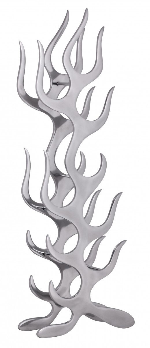 Flaschenregal 32 x 94 cm Silberfarbig