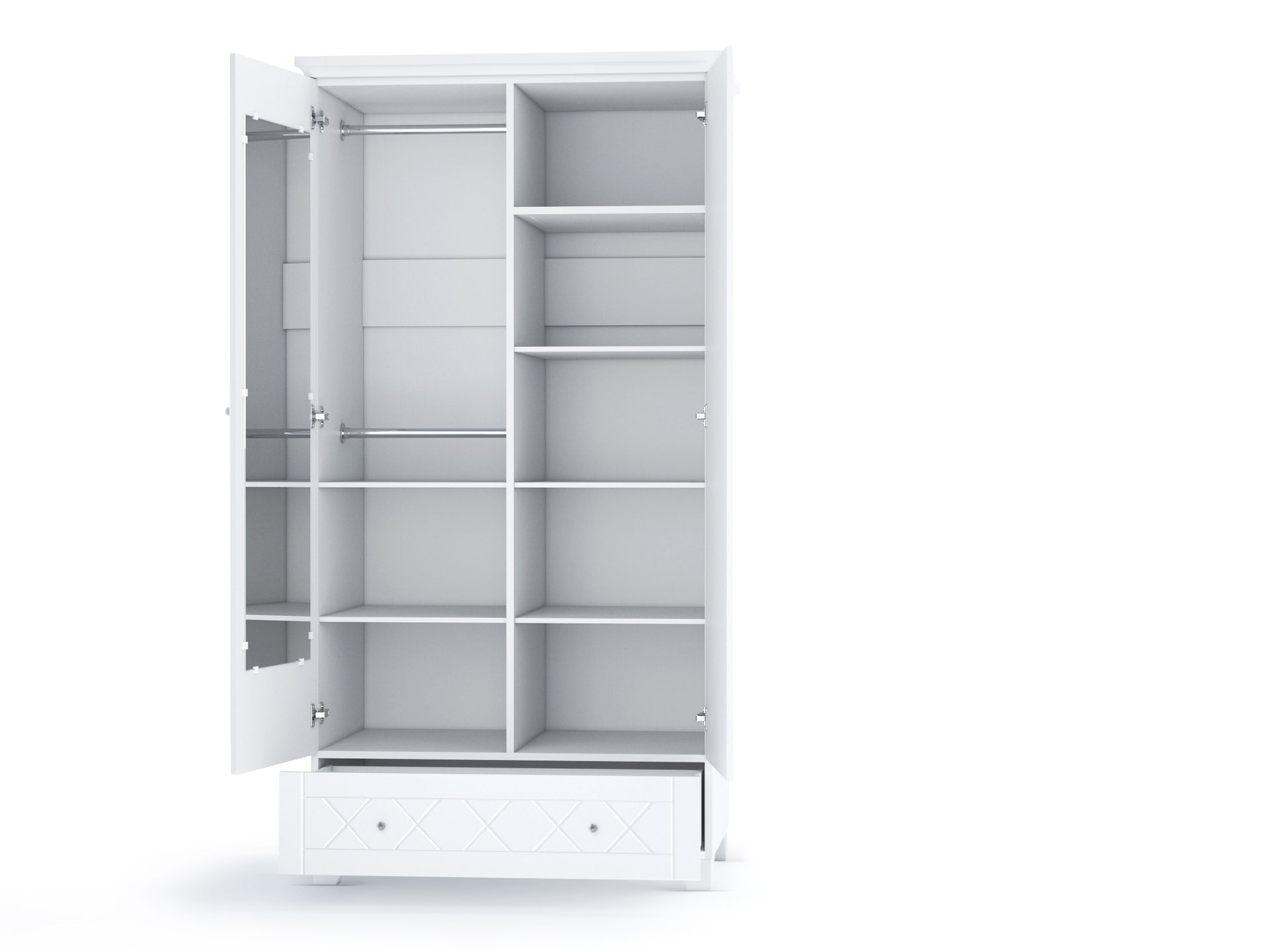 Kinder-Drehtürenschrank ROYAL WHITE 100 x 205 cm