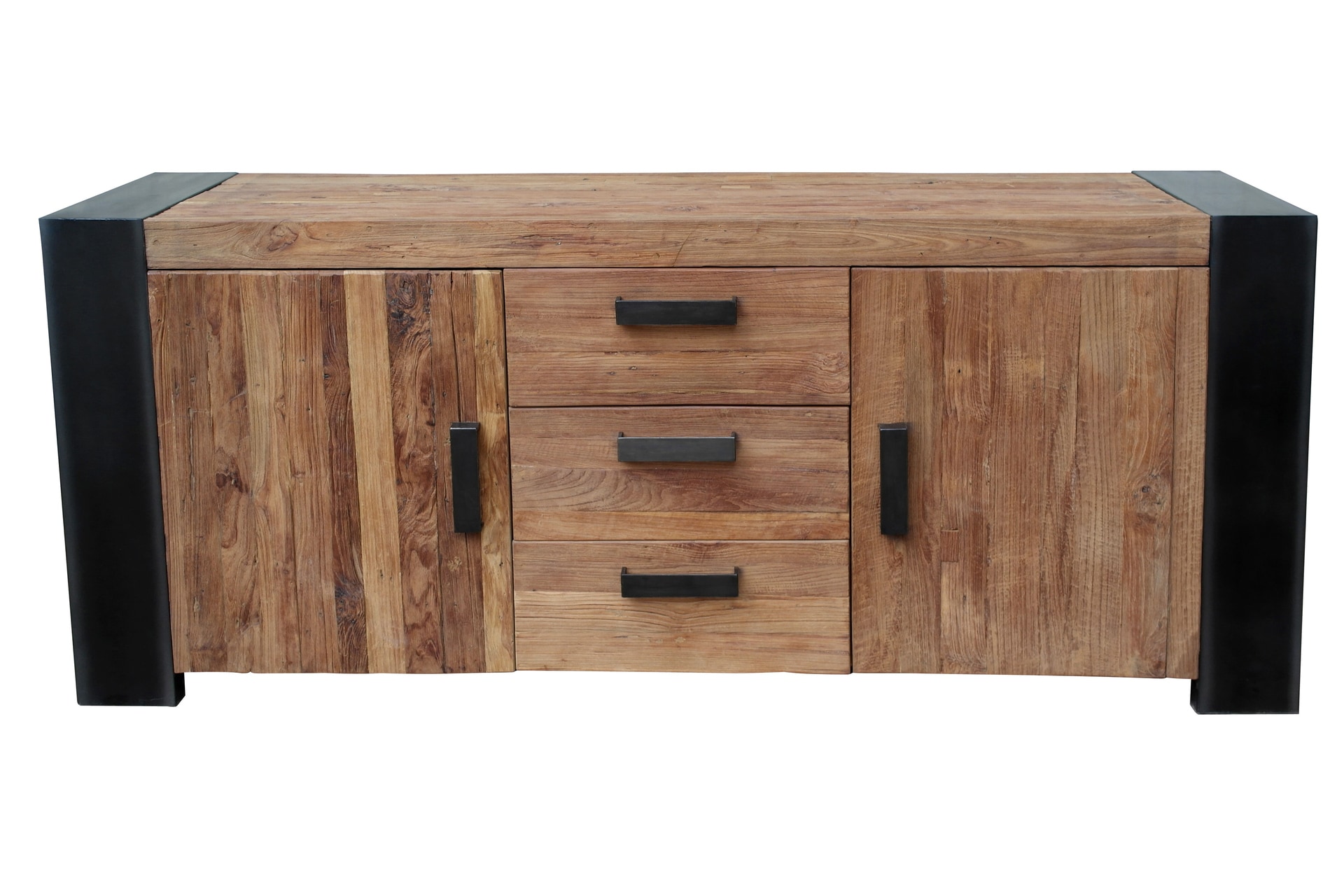 Sideboard 192 x 85 cm Teak mit Metall