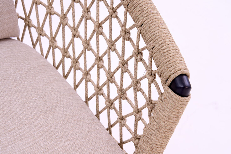 Garden FLAIR Gartenstuhl OLAF II schwarz /Rope beige