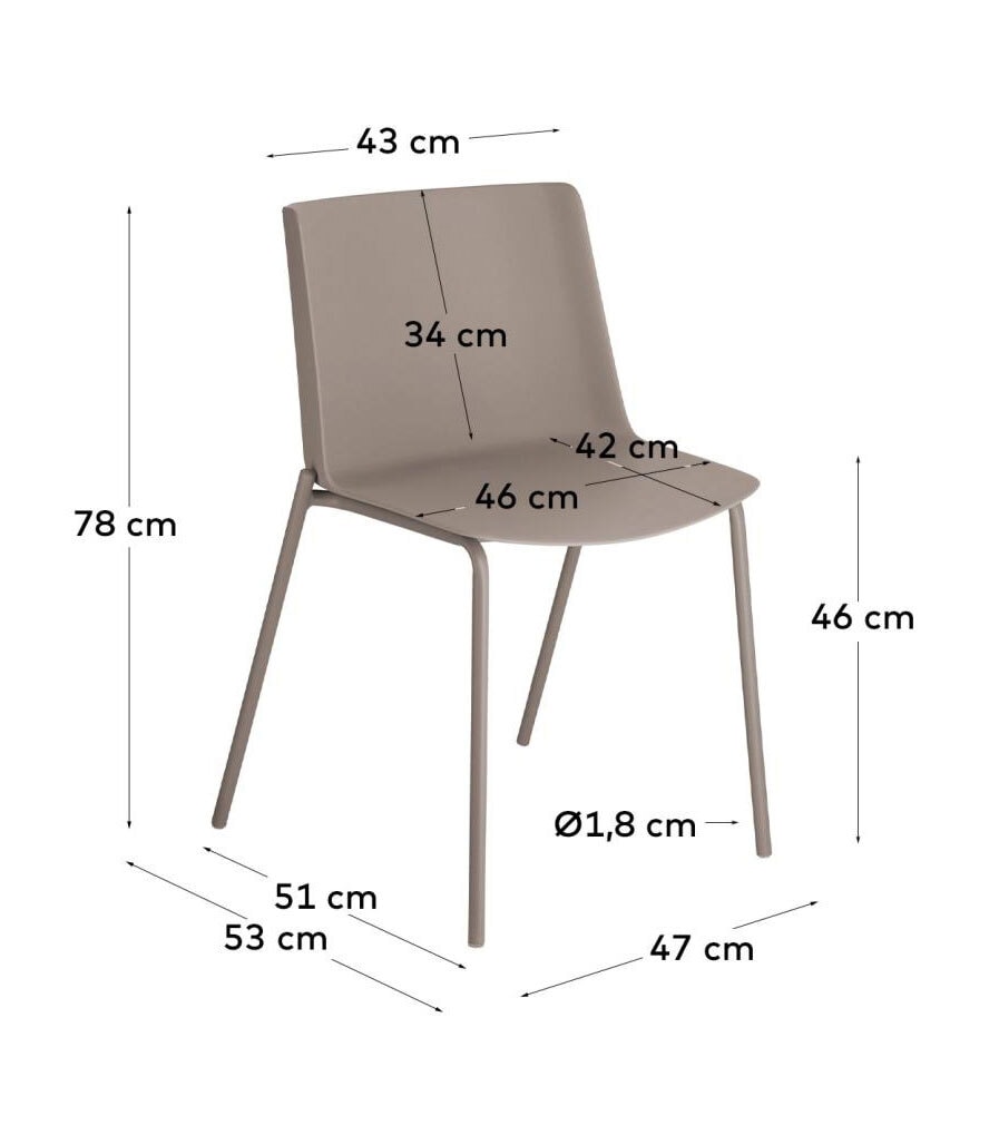 Kave Home Esszimmerstuhl HANNIA braun