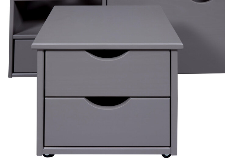 Stauraum-/Funktionsbett LAURO 90 x 200 cm grau