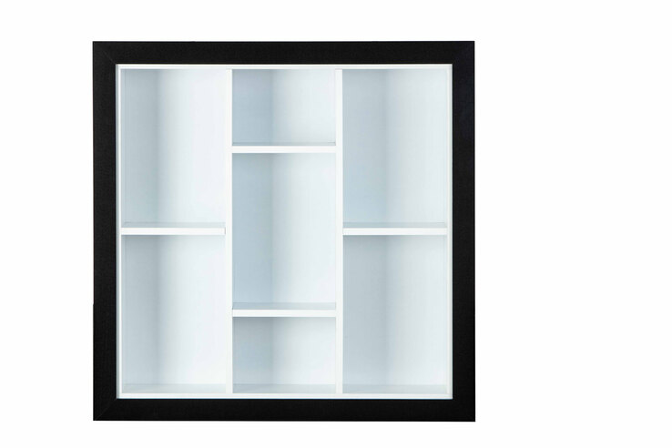 Sammlervitrine LENNY 66,5x66,5x13,7 cm Schwarz/Weiß