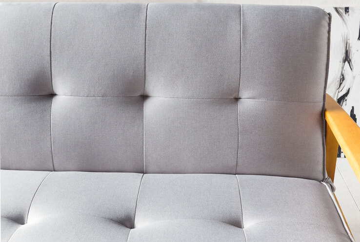 Schlafsofa hellgrau Webstoff
