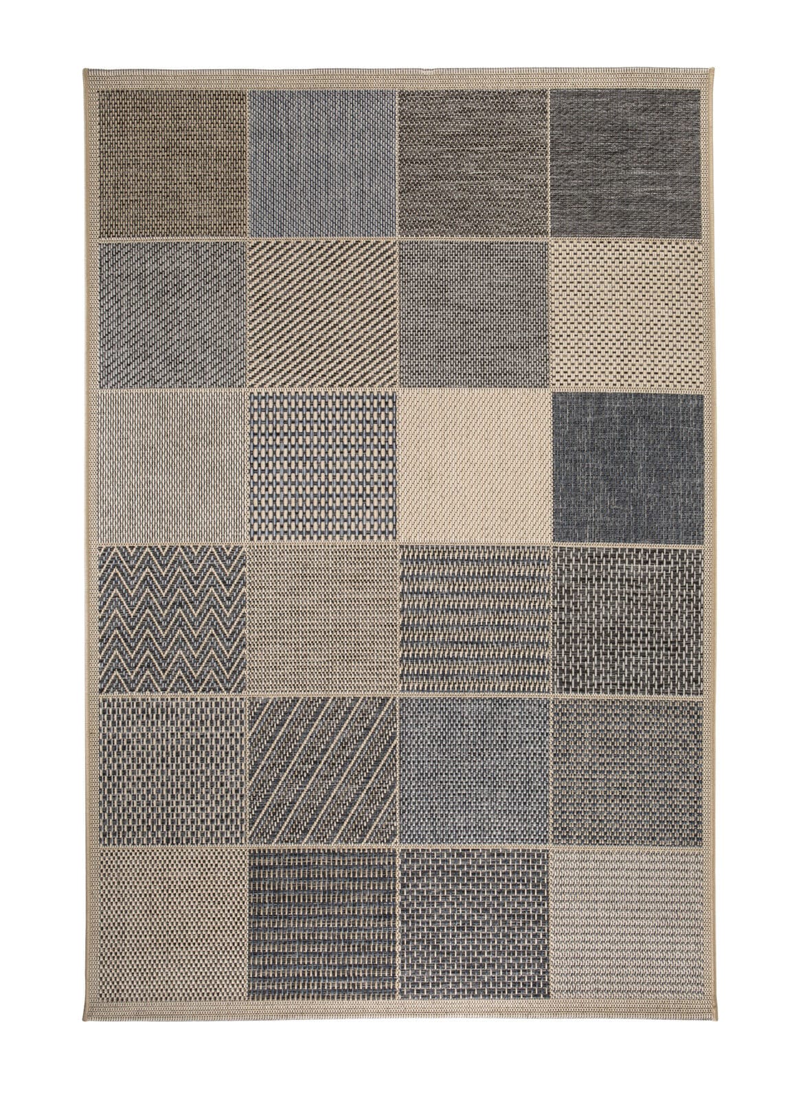 Outdoorteppich CLYDE 120 x 170 cm beige/blau