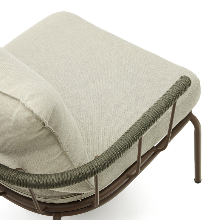 Kave Home Loungesessel Outdoor SALGUER 2er Set braun-grün /naturfarbig