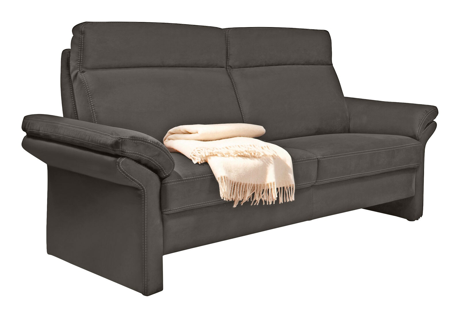 LASCONDO Sofa 2-Sitzer MAXIM I 158 cm Stoffbezug crown steelgrau