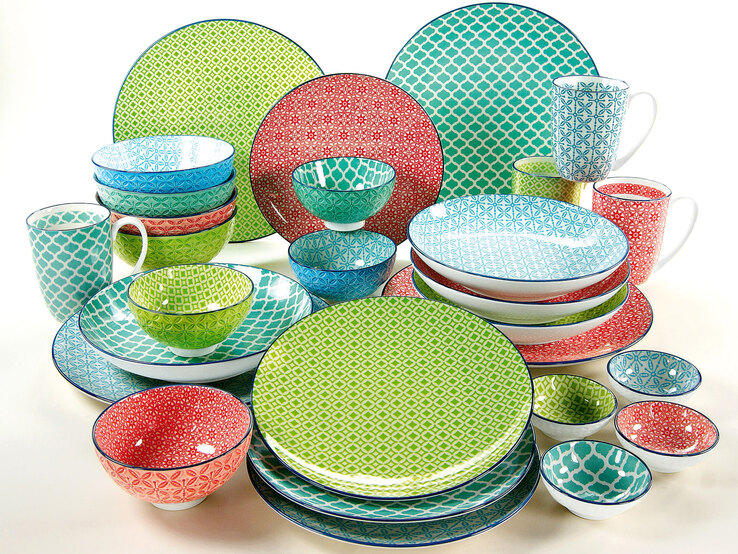 CreaTable Müslischale MEDITERRAN 4er Set 15 cm rot