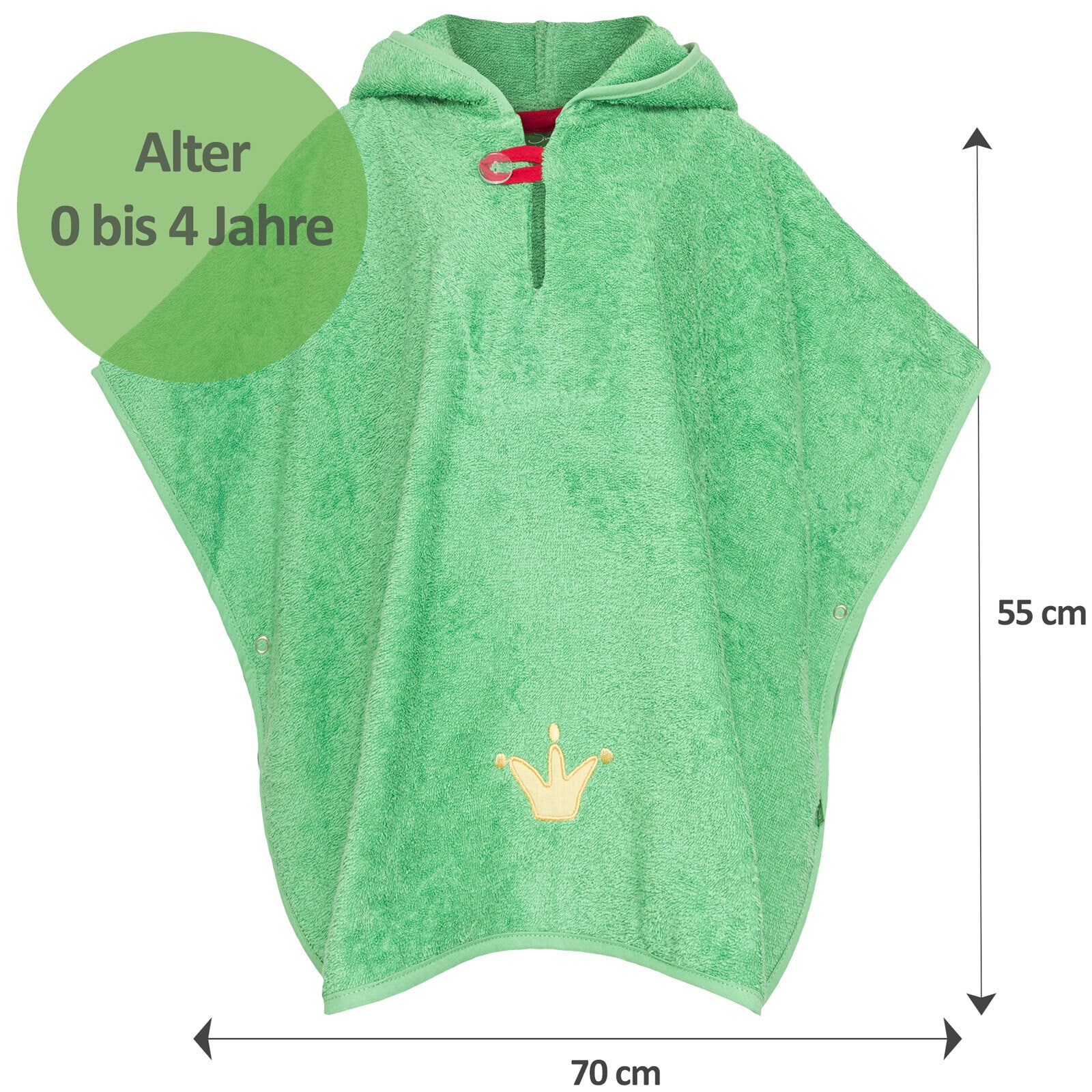 Smithy Badeponcho FROSCH 55 x 70 cm grün