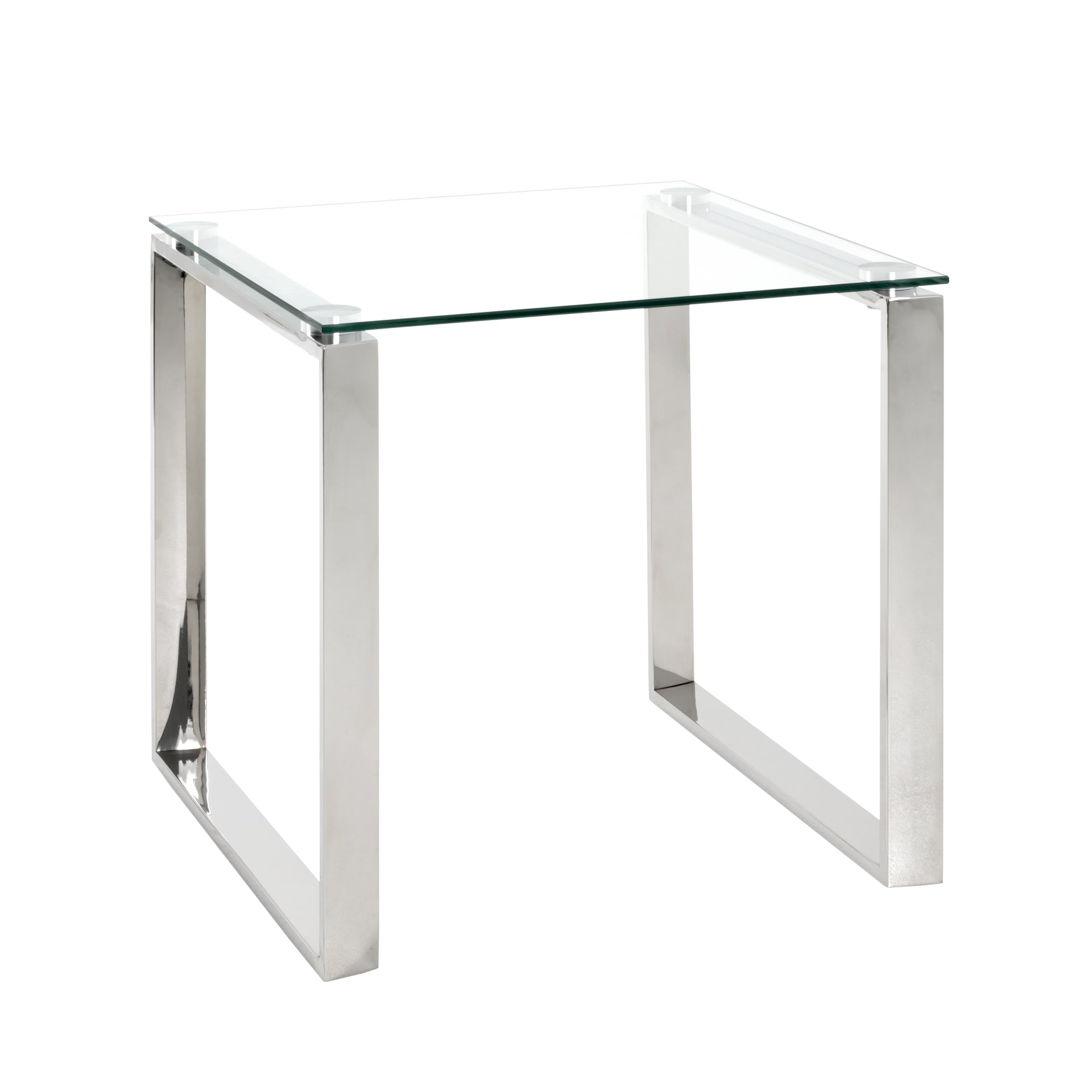 Beistelltisch 55 x 55 x 55 cm Glas silber