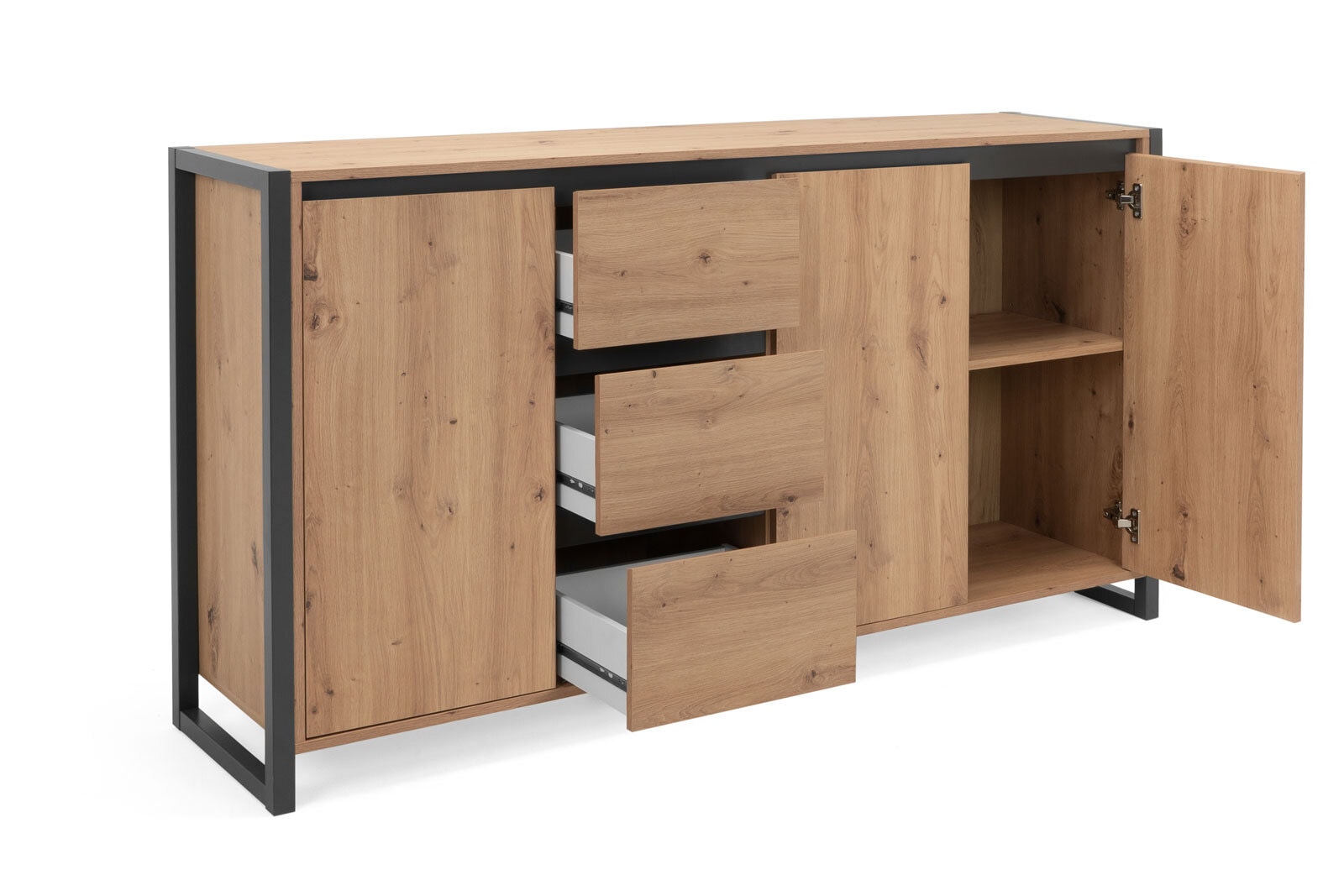 Sideboard DENVER 160 x 88 cm braun/ grau