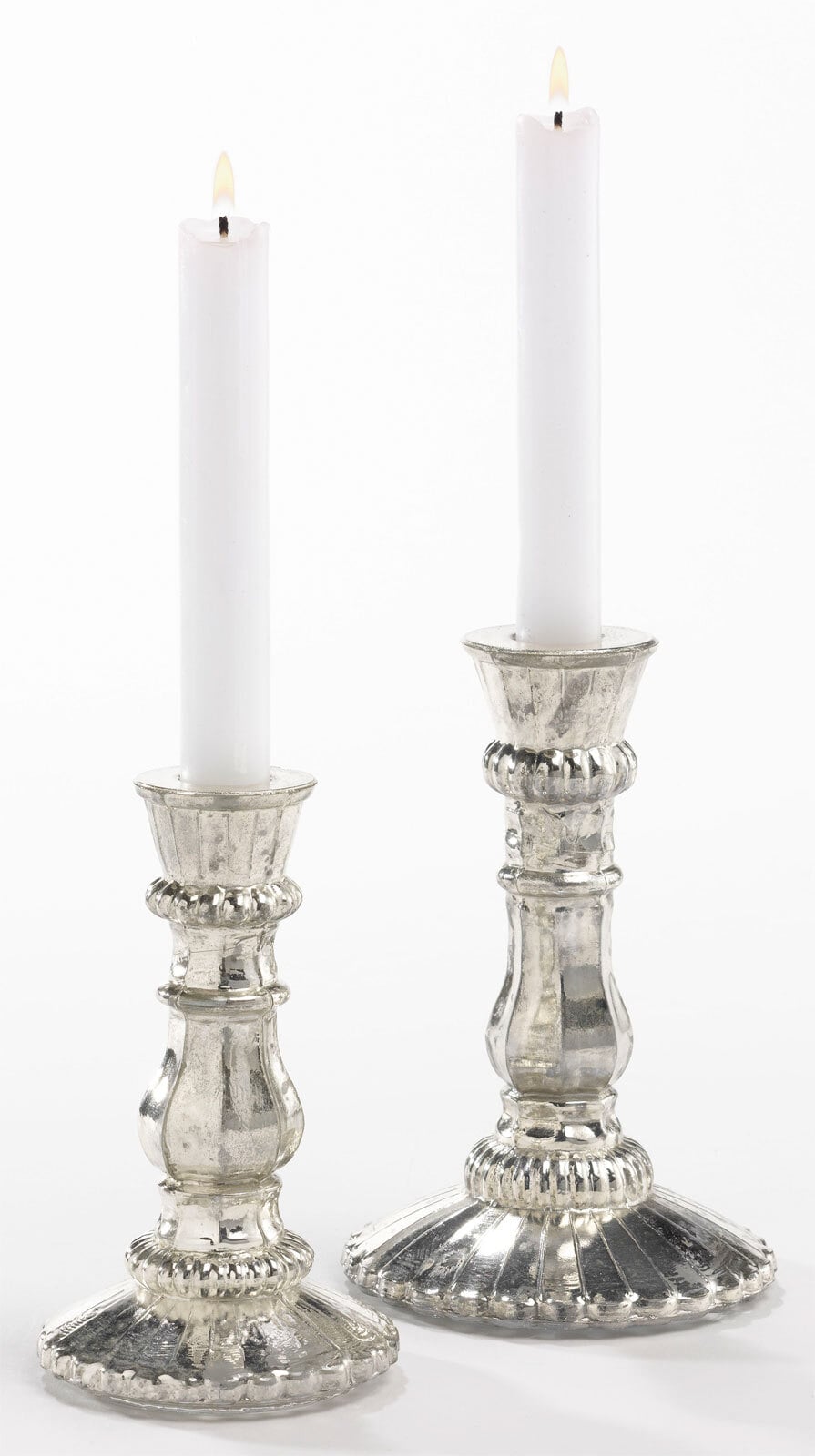 casaNOVA Kerzenständer groß 17 cm silberfarbig