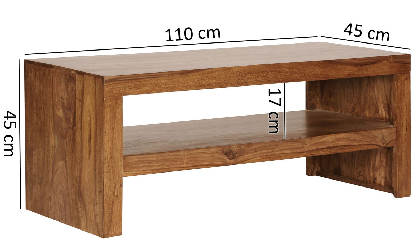 Couchtisch 110 x 45 cm braun