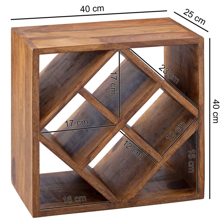CASAVANTI Weinregal 40 x 40 cm Sheesham massiv